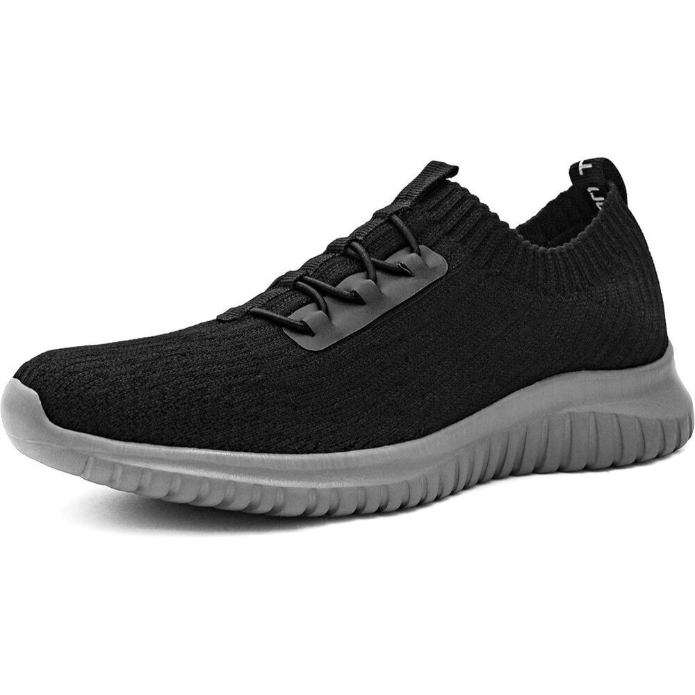 Tiosebon Womens Black Slip On Walking Lightweight Running Memory Foam Sneakers
